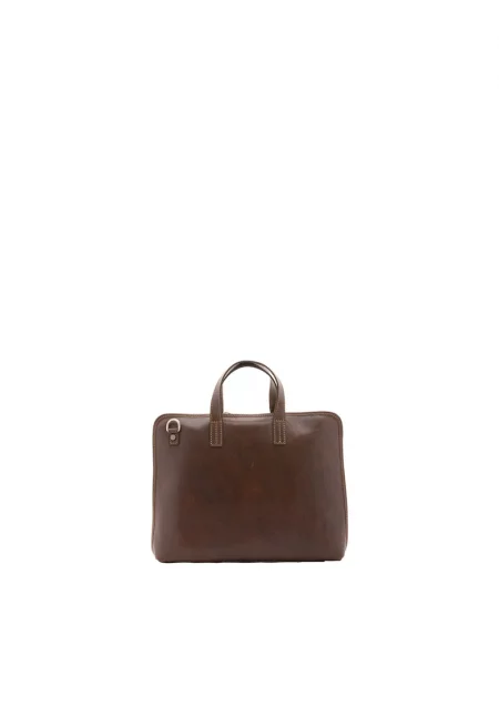 Унисекс кожена чанта през рамо - Тъмнокафяв