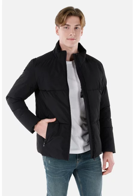 Вталено зимно капитонирано яке - Черен
