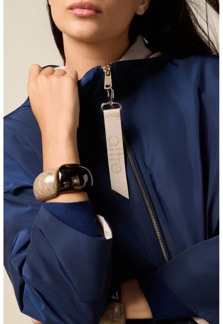 Яке с качулка и цип - Индигово синьо