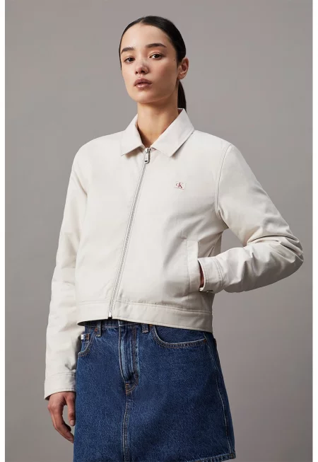 Яке с цип и скосени джобове - Бежов