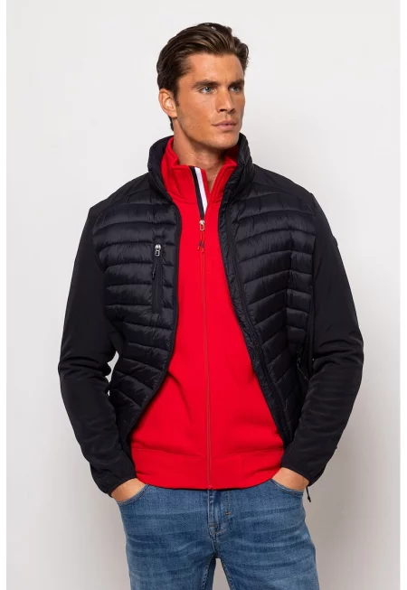 Зимно яке Tark с цип и джоб на гърдите - Тъмносин