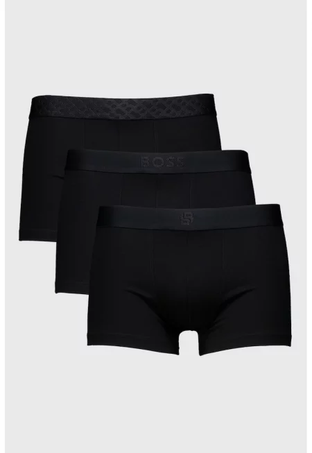 Боксерки с лого - 3 чифта - Черен