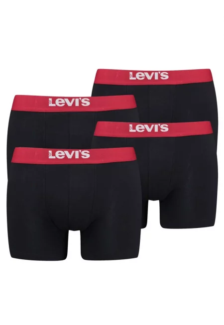 Боксерки с лого на талията - 4 чифта - Червен/Черен