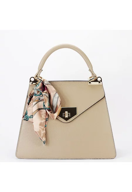 Чанта от естествена кожа 1014 128 - Сиво-кафяв