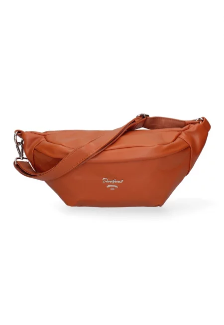 Чанта за кръста от еко кожа с регулируема презрамка - Коняк