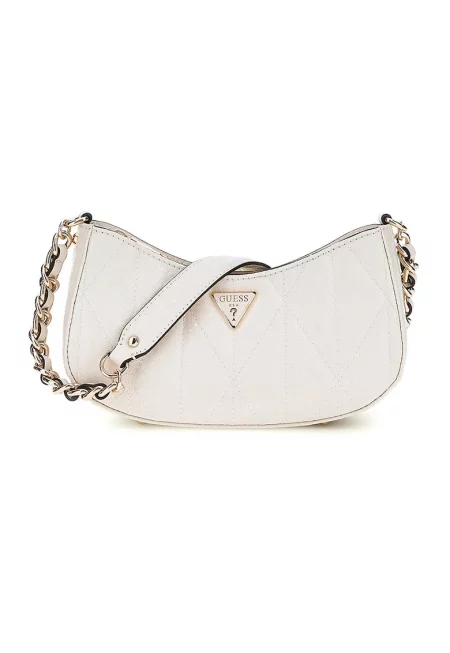 Чанта за рамо с лого - Мръснобял