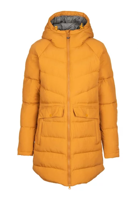 Дълго зимно яке с капитонирана вата - Оранжев