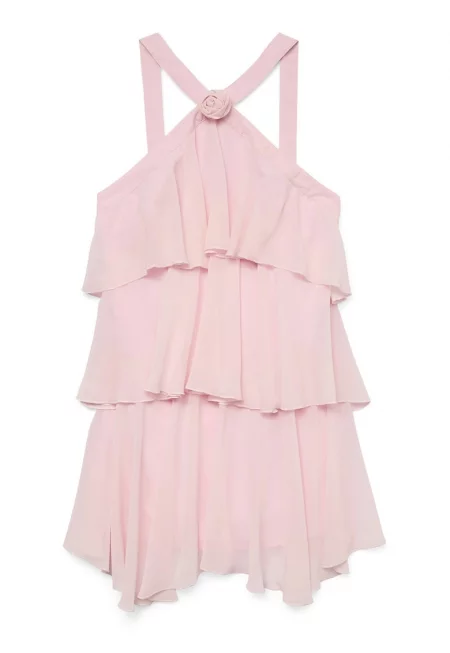 Дамска коктейлна рокля  10329767 - Синтетика - Розово