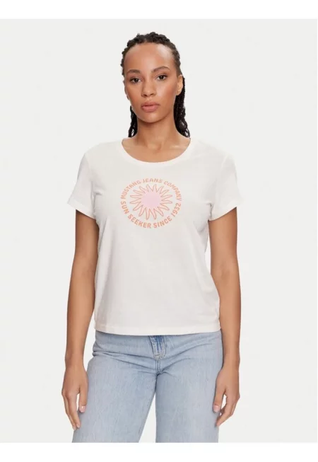 Дамска тениска -  543456 - Екрю - Памук -