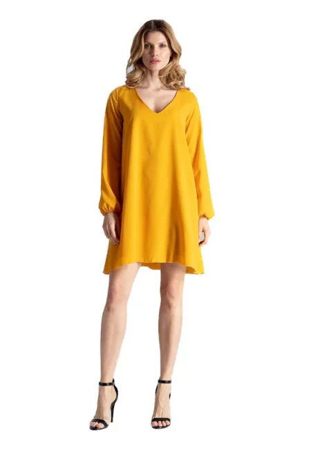 Дамска вечерна рокля Dinarent M566 жълта