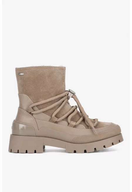 Дамски ботуши  5905588925958 - Велур - Бежов - Бежов