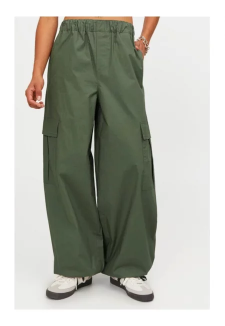 Дамски панталон -  14871 - Памук - Зелен