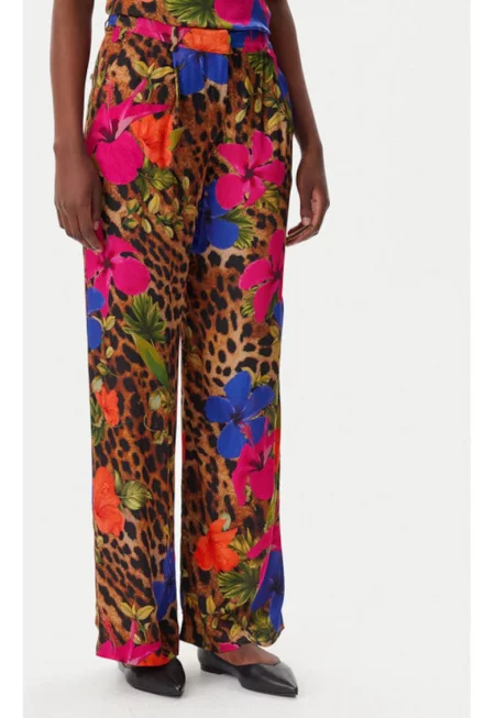 Дамски панталон -  305350565 - Вискоза - Многоцветен - Многоцветен