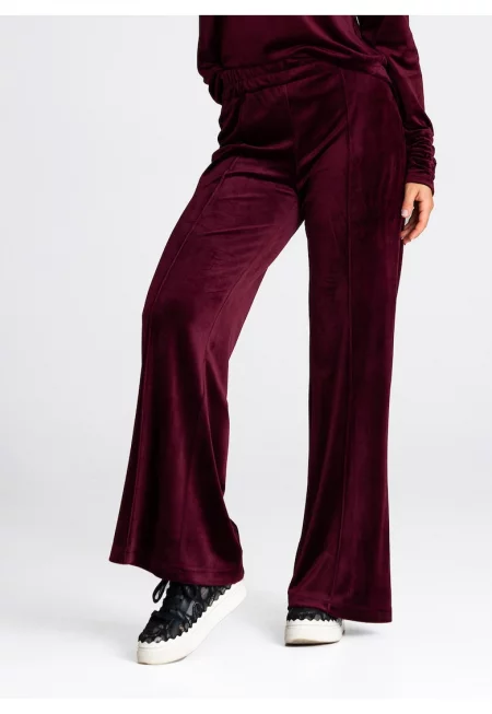 Дамски панталон -  M966 - удобен - тъмночервен - полиестер/еластан