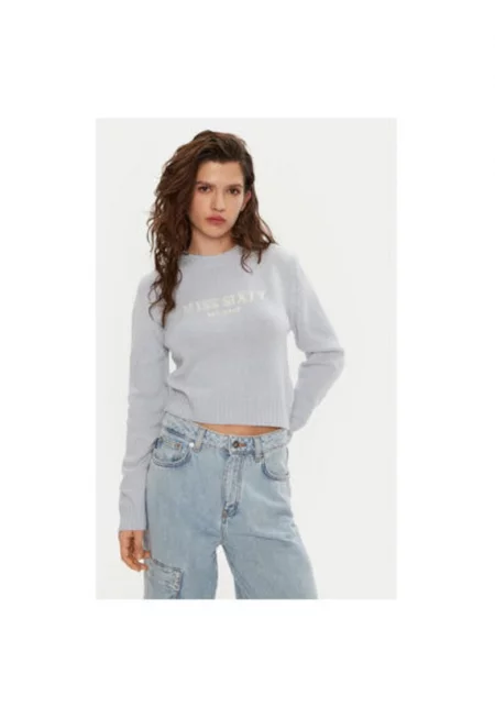 Дамски пуловер -  304760013 - Памук/Кашмир - Син - Син