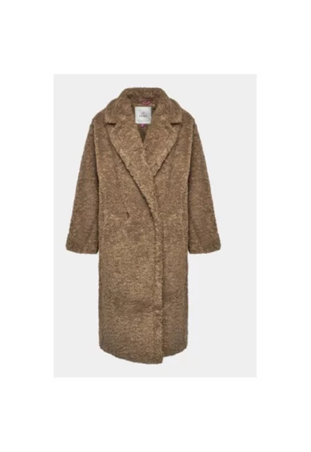 Дамско кожено палто -  303272913 - Полиестер - M INTL - Кафяв