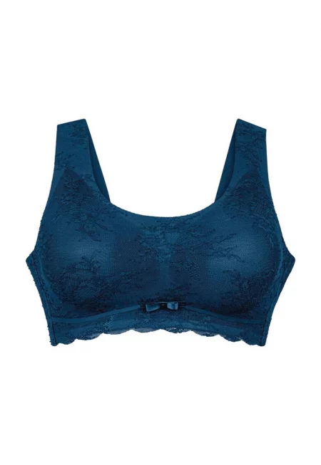 Дантелен сутиен с цяла чашка - Син