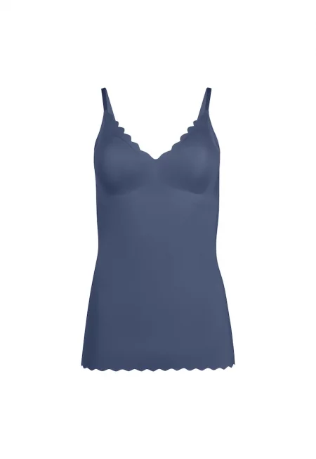 Домашен танк топ 17203 с вълнообразни краища - Прашно синьо