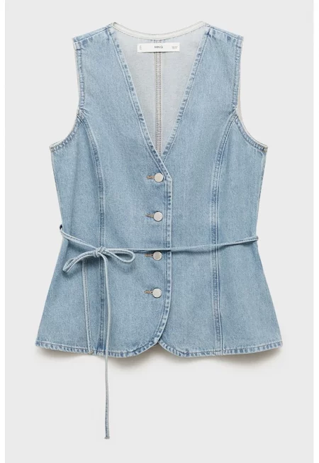 Елек от деним с колан