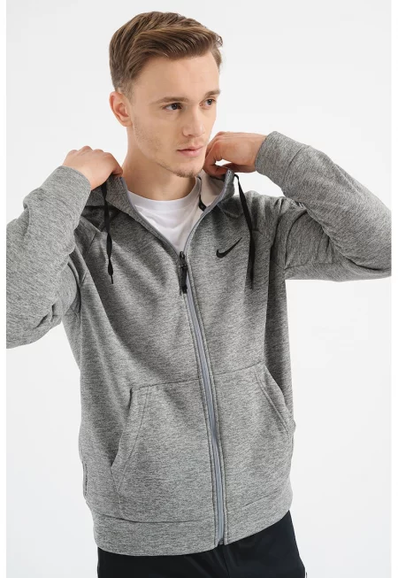 Фитнес худи с Therma-FIT - Меланж тъмно сиво
