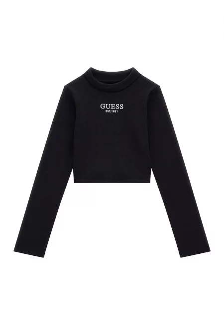 GUESS - Рипсена блуза с бродирано лого