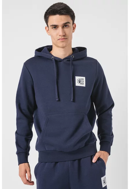 Худи с лого - Тъмносин