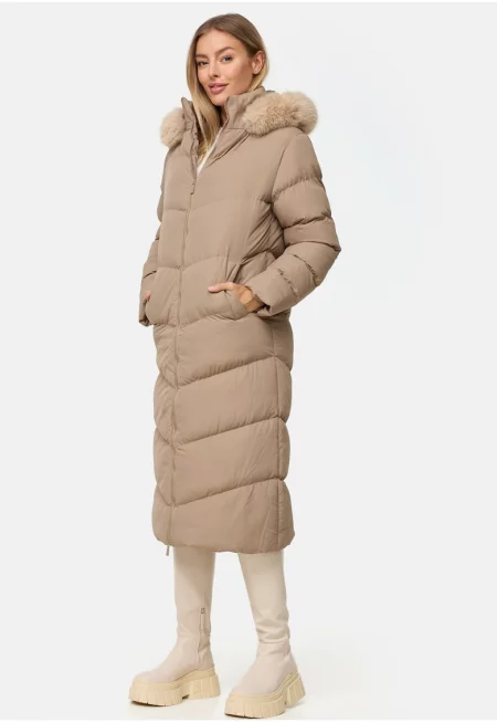 Капитонирано зимно яке - Кафяв/Бежов