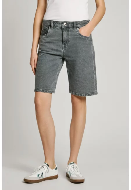 Къс панталон от деним - Сив