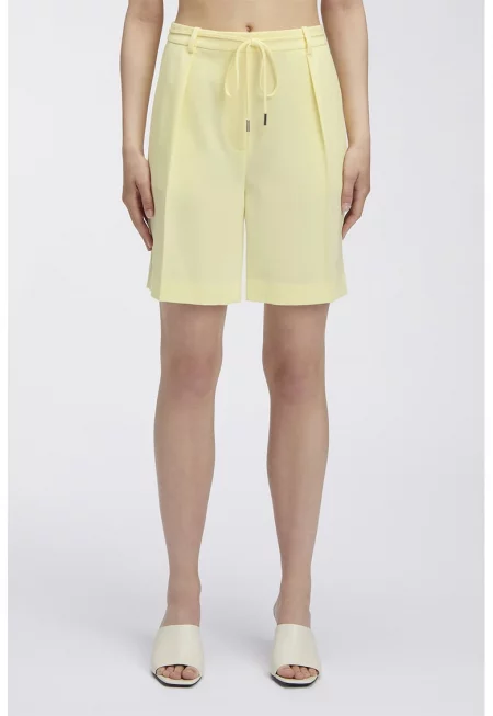 Къс панталон с висока талия - Жълт
