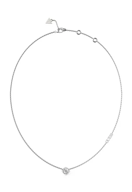 Колие от неръждаема стомана с кристали - Сребрист