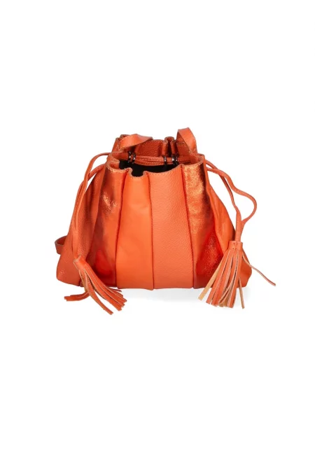 Кожена чанта - Оранжев