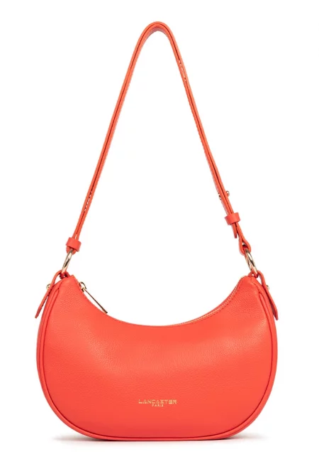 Кожена чанта през рамо Aria с регулируема презрамка - Оранжев