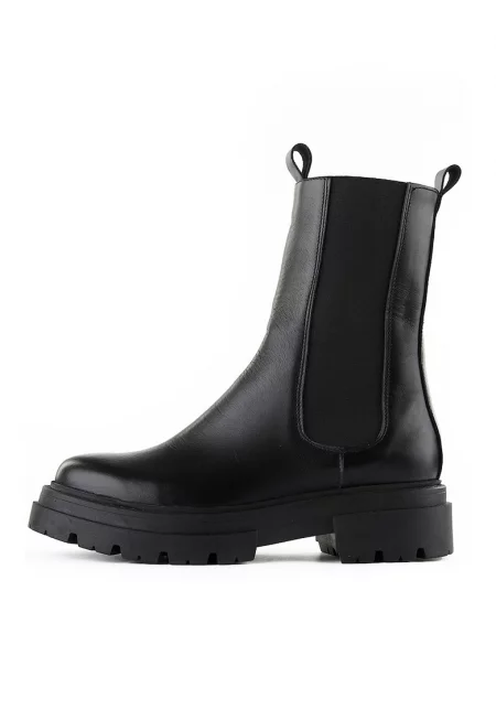 Кожени боти Alana Chelsea с текстил - Черен