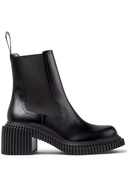 Кожени ботуши Pix London - Черен