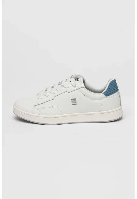 Кожени спортни обувки Cadet с бродирано лого - Лавандула/Бял