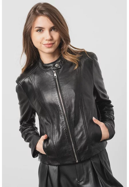 Кожено яке Saleste с джобове