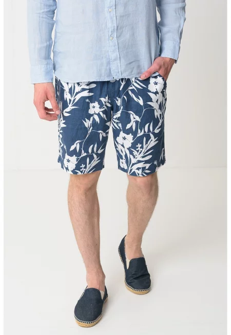 Ленени бермуди Harlem - Тъмносин/Мръснобял