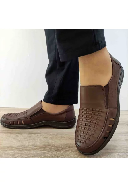 Мъжки ежедневни перфорирани обувки  Ot148 C4-N Кафяв - 41 - Кафяв