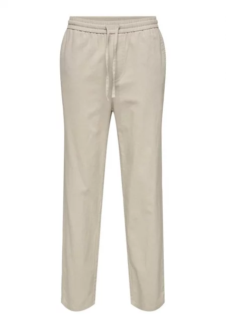 Мъжки панталон  Sons 22028267 - Памук/Лен - Бежов - Бежов