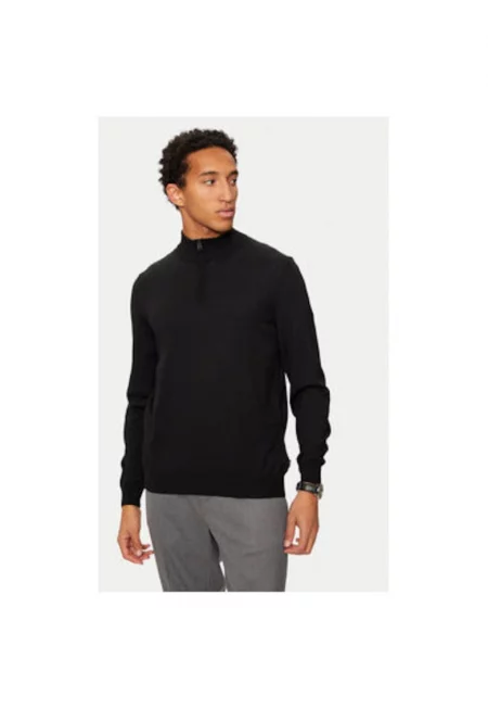 Мъжки пуловер -  304240720 - Вълнен - Черен
