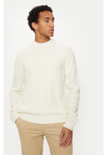 Мъжки пуловер - US Polo Assn. - 304796494 - Акрил - Бежов