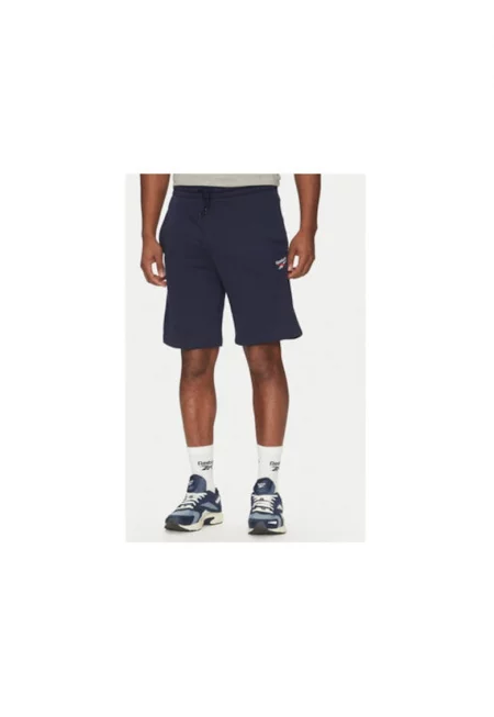 Мъжки спортни шорти  100217147 - памук/полиестер - тъмносиньо