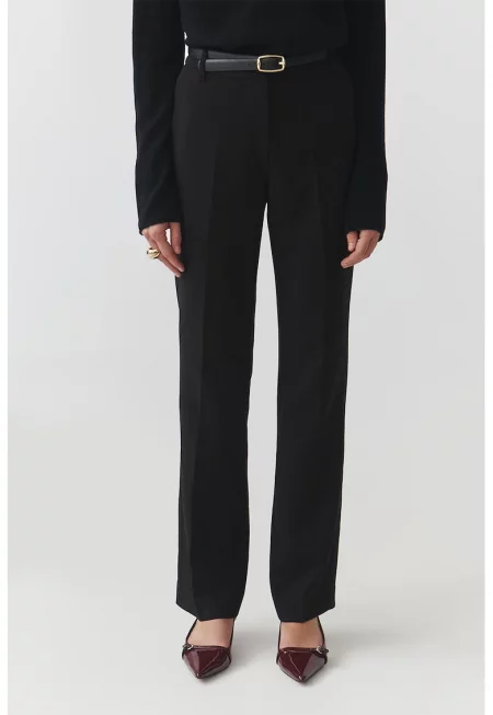Официален панталон с висока талия - Черен