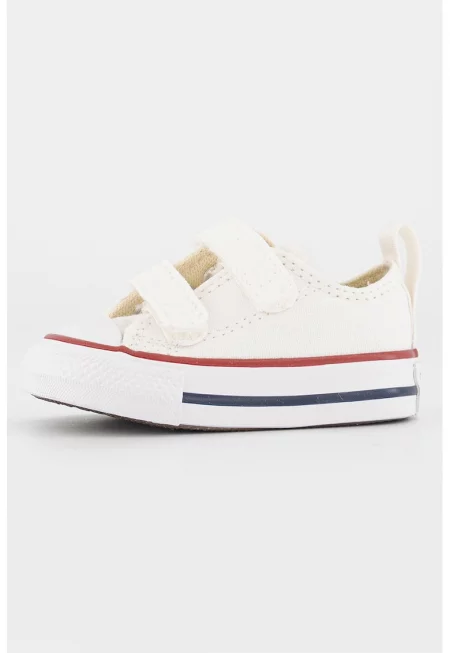 Платнени кецове Chuck Taylor All Star с велкро - Бял/Бордо