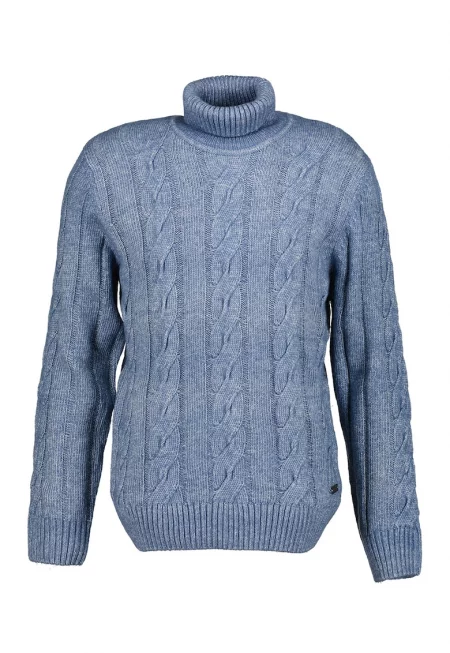 Поло с плетка осморка - Пастелносин