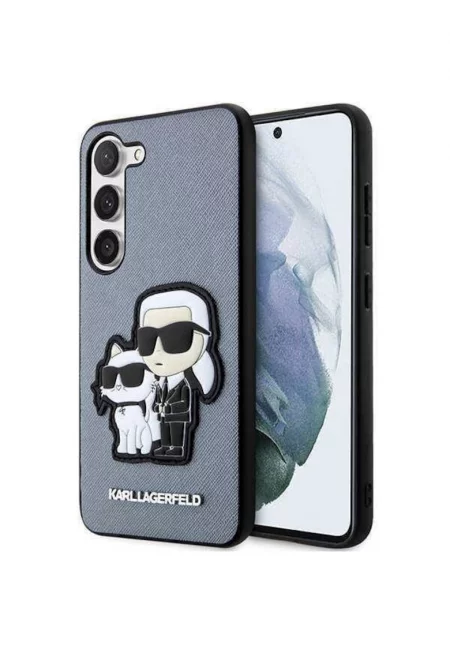 Предпазен калъф  Saffiano Karl & Choupette за Samsung Galaxy S23 - Сив