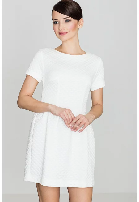 Рокля  K147 - елегантна - екрю - полиестер 95% еластан 5% -