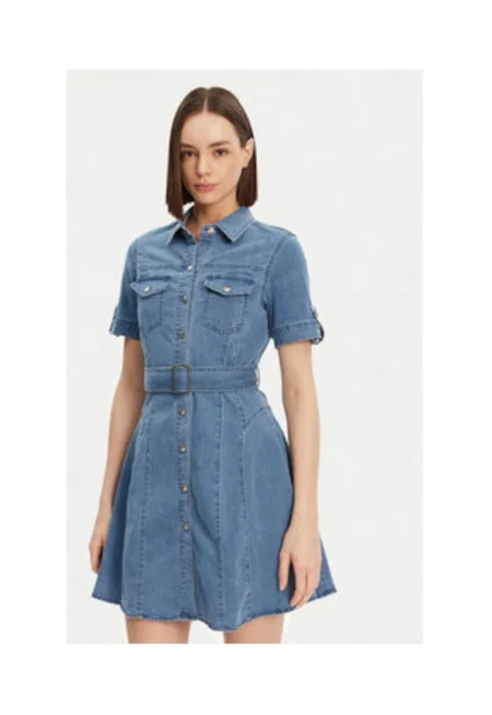 Рокля  модел 993 DENIM син - памук - полиестер