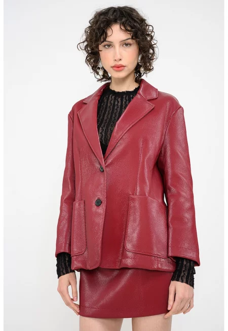 Сако Nanda с еко кожа - Бордо