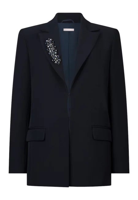 Сако с декоративни камъни - Тъмносин